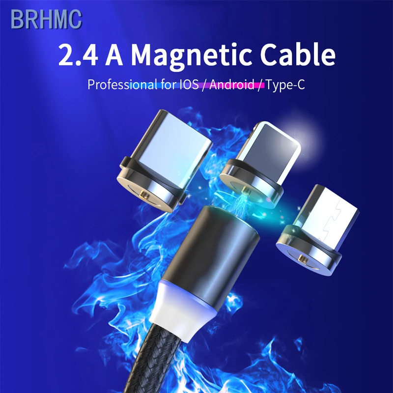 Магнитный Micro USB кабель для передачи данных iPhone Android мобильный телефон Type C быстрой