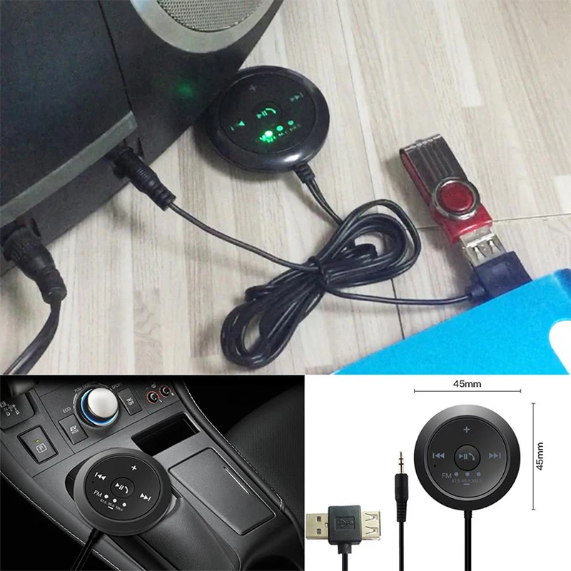 JINSERTA 3,5 мм AUX Bluetooth 5,0 аудио приемник автомобильный MP3-плеер Музыкальный адаптер Handsfree LED Автомобильный Динамик потоковый комплект