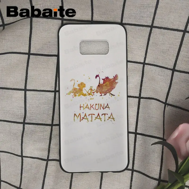 Babaite keep clam hakuna matata The Lion King Coque Shell чехол для телефона samsung Galaxy s10 s10plus s6 s9 s8plus s7 s6edge чехлы