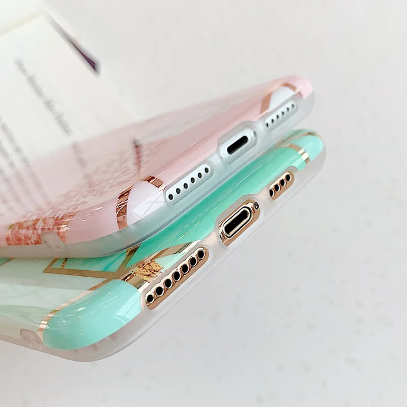 USLION покрытие мрамора IMD силиконовый чехол для iPhone 11 Pro Max X XR Xs Max мягкий чехол для телефона iPhone 6 6s 7 8 Plus чехол Fundas