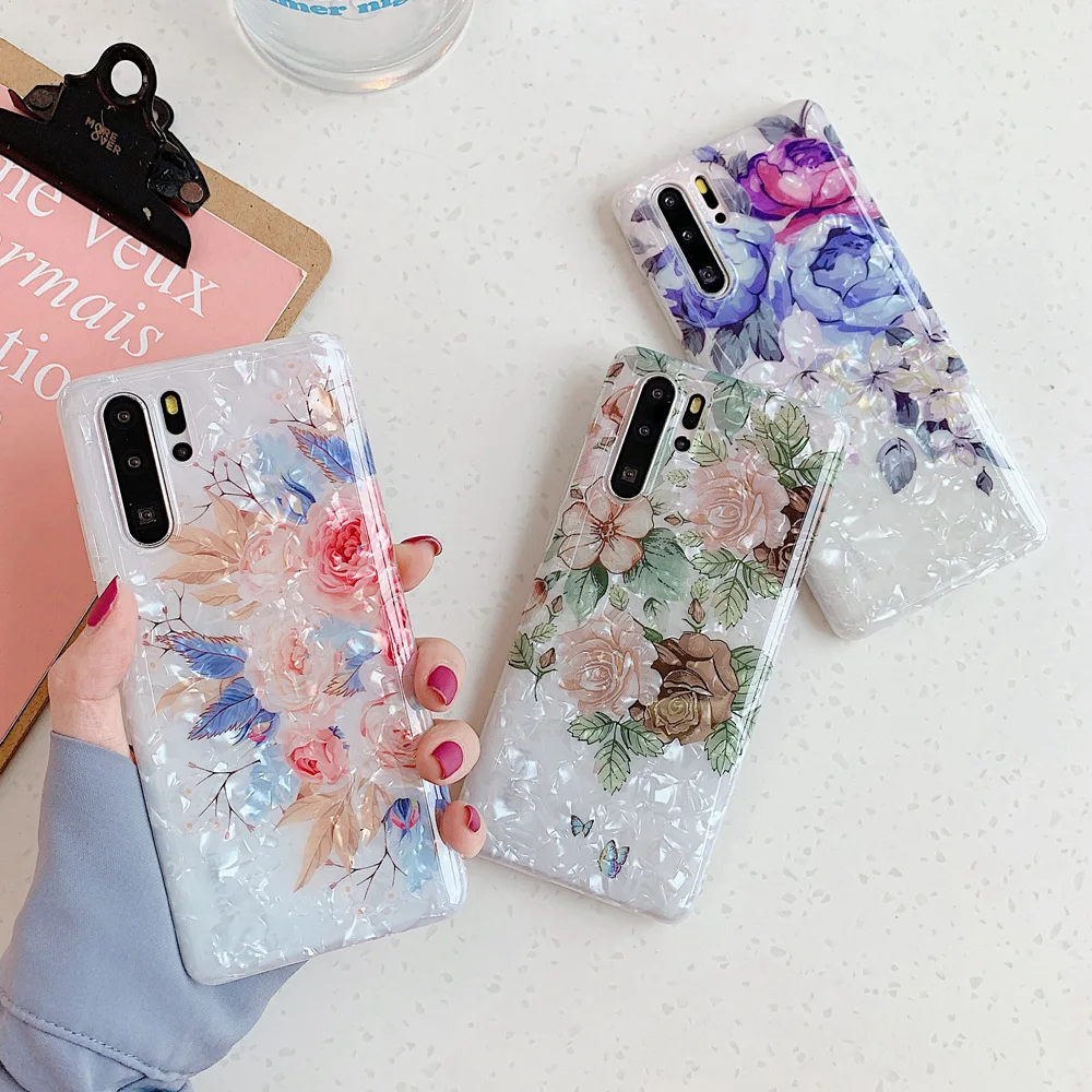 Vintage Rose Flower Soft TPU Silicone Phone Case For Huawei Mate 20 P30 Pro P20 P20Pro Mate20 Lite 2019 Protective Cover |
