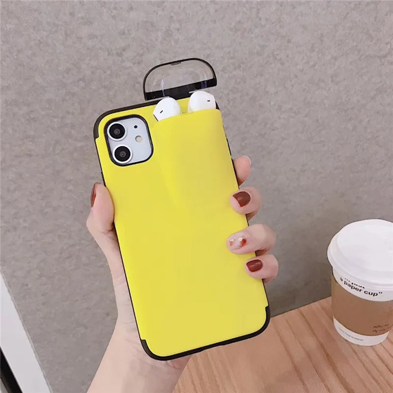 

For iPhone 11 Pro Max Case Xs Max Xr X 8 7 6 Plus Cover for AirPods Holder Hard Case for AirPods Case for iphone XS Max XR 7 8