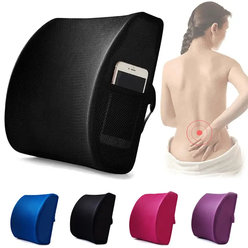 

Memory Foam Seat Chair Lumbar Back Support Cushion Pillow For Office Home Car X5XC