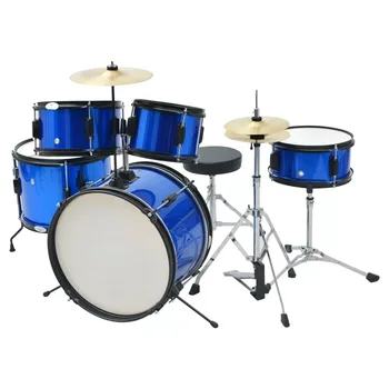 

VidaXL Complete Drum Kit Powder-Coated Steel Blue Junior Red Adult 70055