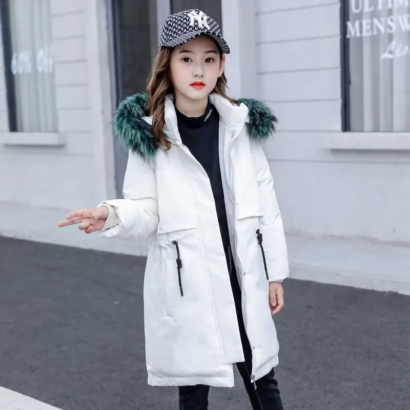 Girl Winter Jacket Coat Fashion Children Winter Down Cotton Jacket Girl Clothing Kids Clothes Warm Thick Long Coats 3-14Y