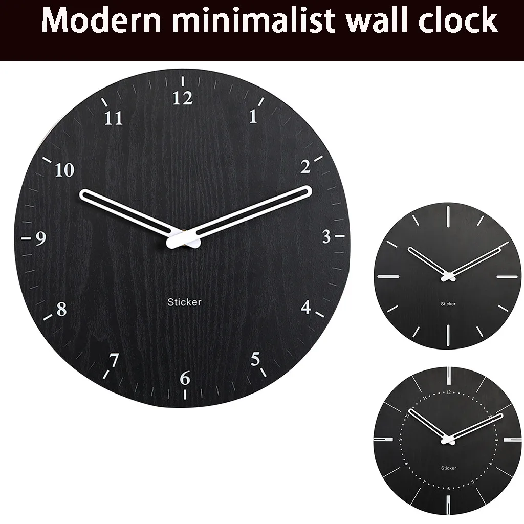 Стикер деревянные креативные настенные часы современный минималистичный гостиная бесшумные часы домашний декор современные минималистичные декоративные настенные часы