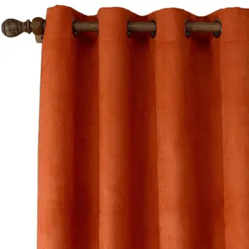 

2 Pcs Blackout Curtain with Thermal Insulation Grommet Solid Color Curtain Decor