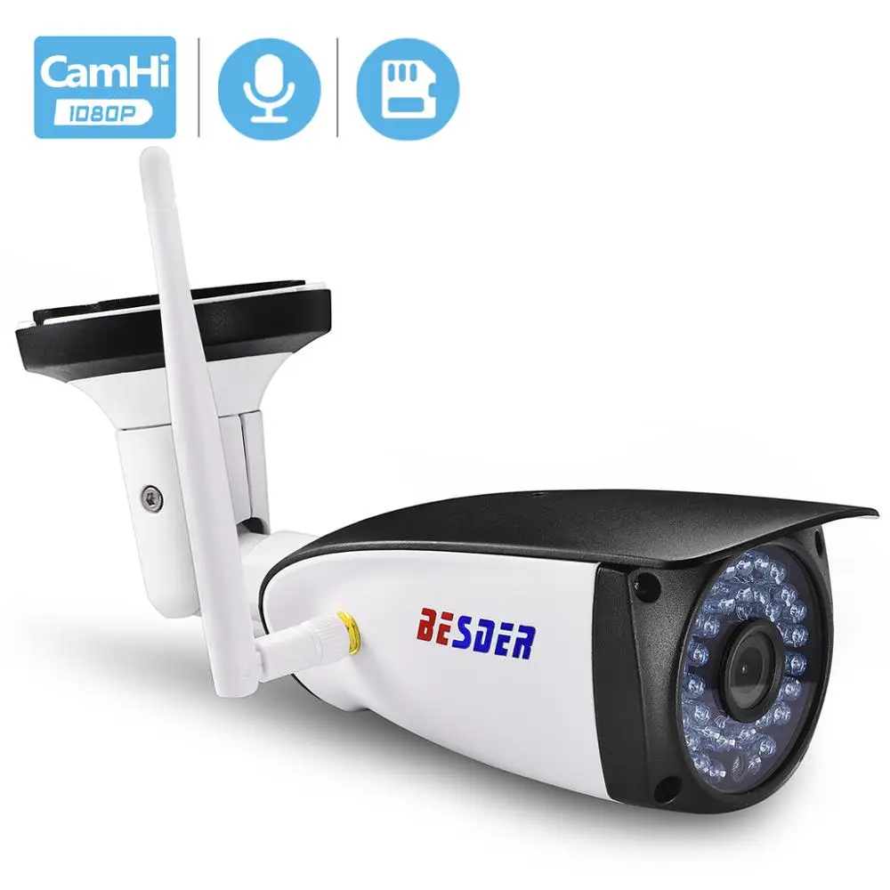 Besder Audio 1080P HI3518E CamHi APP Wifi Ip камера CCTV 2MP уличная Беспроводная ip-камера наблюдения с поддержкой аудио sd-карты