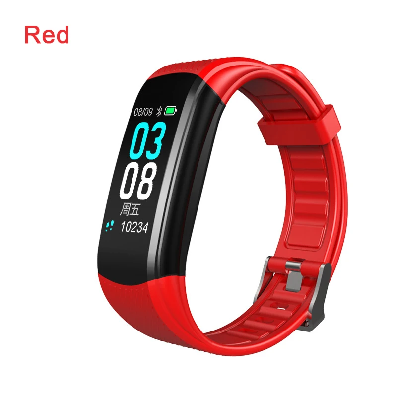 NEW Smart Bracelet Color Screen Heart Rate Step Counter Smart Watch Heart Rate Detection Blood Pressure Monitoring For Men Women - Цвет: Red