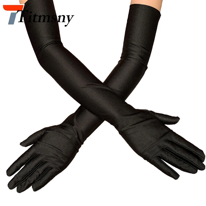 5-Pairs-Black-Red-White-Champagne-Long-Finger-Elbow-Sun-Protection ...