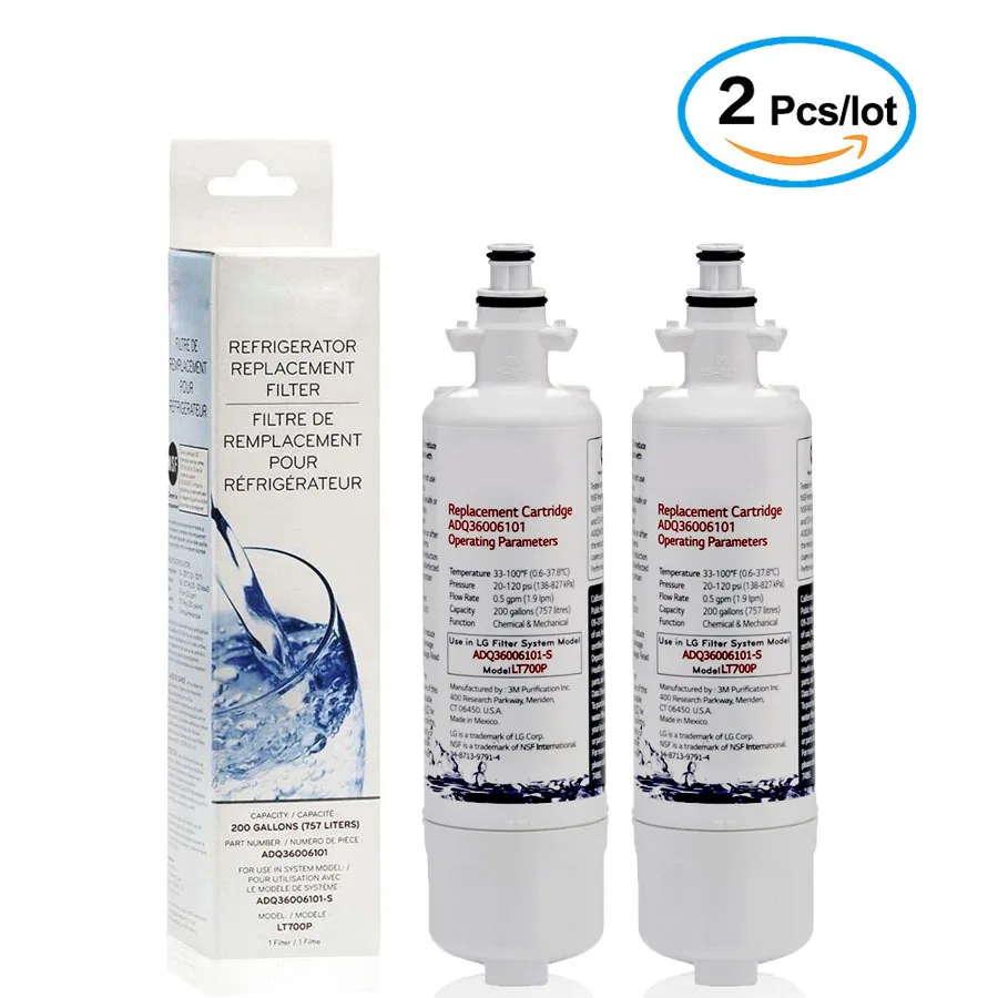 

Household Water Purifier, Active Reverse Osmosis Coal Refrigerated Ice and Alternative Water Filter, LG LT700P 2 Unids/Lote