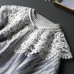Women Summer Dress Fake Collar Jacquard Shawl Female Shoulder Wrap Necklace Short Capelet Decorative Female Half Shirt Fuax Col