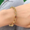 5PCS, Punk Crystal Zircon Bangles For Women Boho Gold Color Charm Bracelets Bangles Fashion Jewelry Adjustable 1