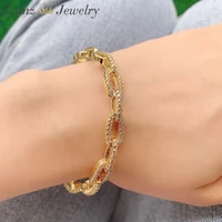 5PCS, Punk Crystal Zircon Bangles For Women Boho Gold Color Charm Bracelets Bangles Fashion Jewelry Adjustable 1