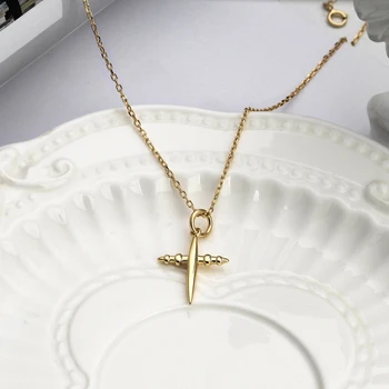 

DI-235 Cross Star Pendant Necklace Gold Elegant 18K Gold Necklace for Women Silver Jewelry Birthday Gift