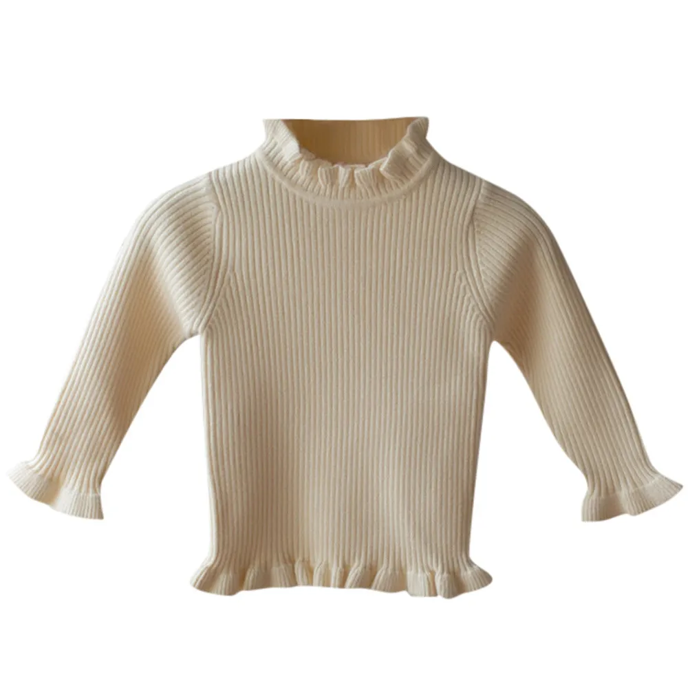Beige Теплые хлопковые пуловеры для новорожденных девочек, вязаные свитеры с плюшевой подкладкой, детская Красочная Одежда на осень и зиму, бренд - Цвет: Beige