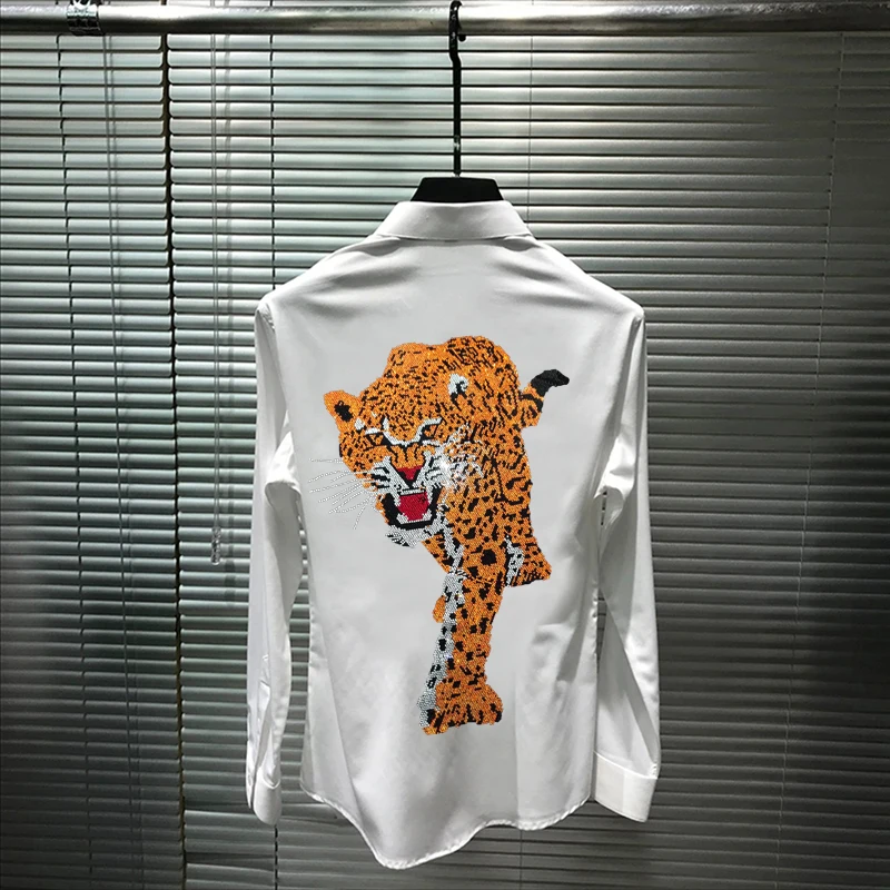 Asian Plus Size M 5XL Men's Shirt Shiny 