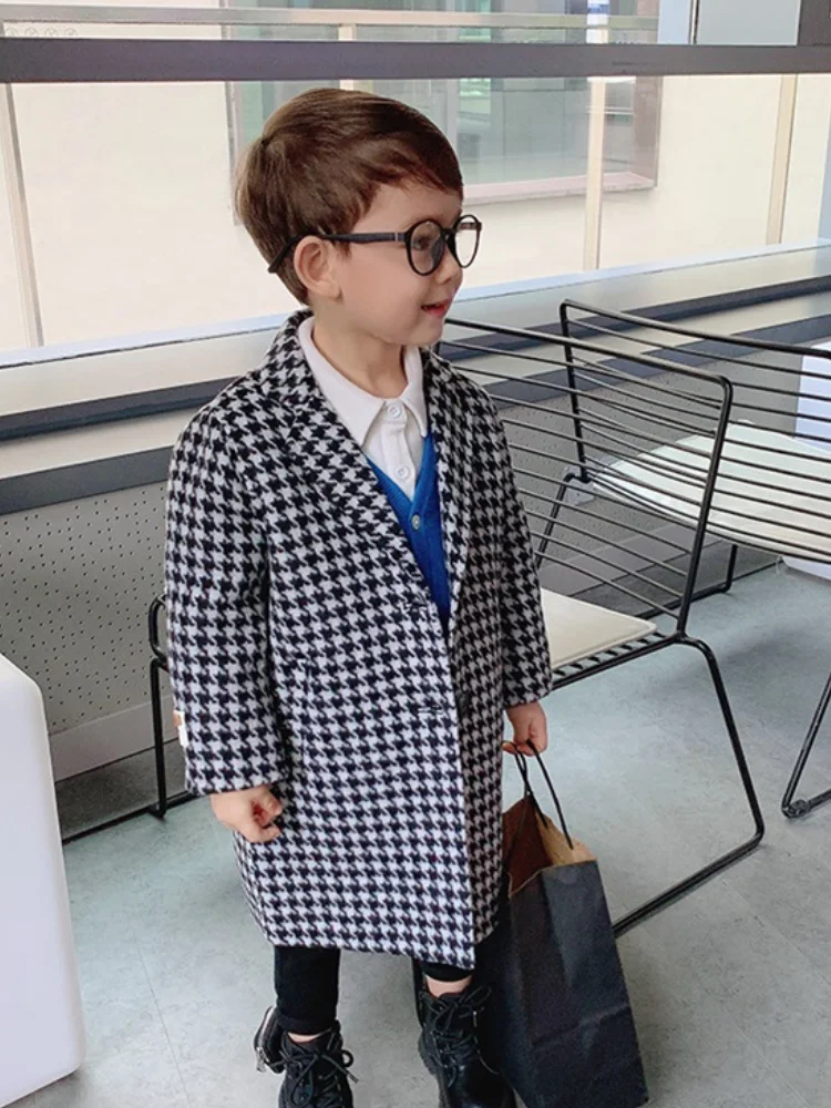 Baby Boy Girl Woolen Jacket Long Double Breasted Infant Toddle