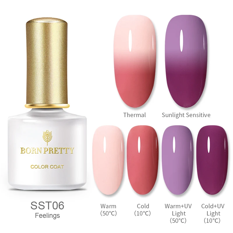 BP-SST06 BORN PRETTY термический гель лак для ногтей Температура Изменение цвета УФ гель Отмачивание гель лак для ногтей 6 мл 40 цветов нужно УФ лампа лечение - Цвет: BP-SST06