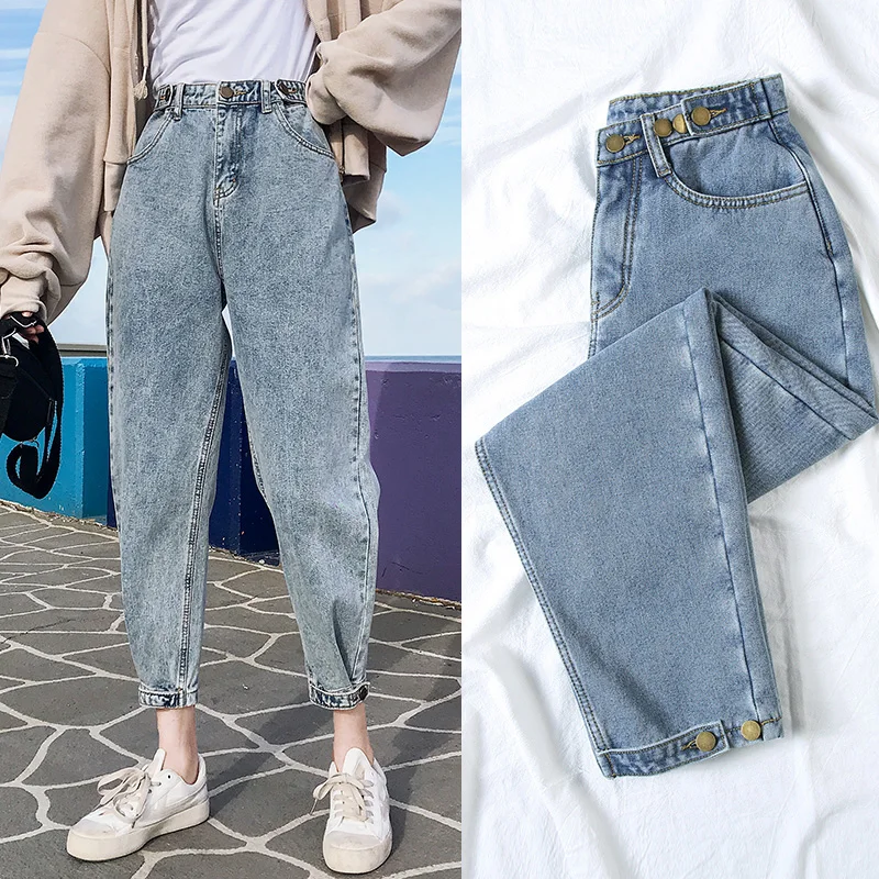 2020 primavera verano Pantalones vaqueros de estilo boyfriend para mujer  Casual suelta Vintage Mom Jeans cintura alta Jeans de talla grande Denim  Pantalones Mujer - AliExpress Ropa de mujer