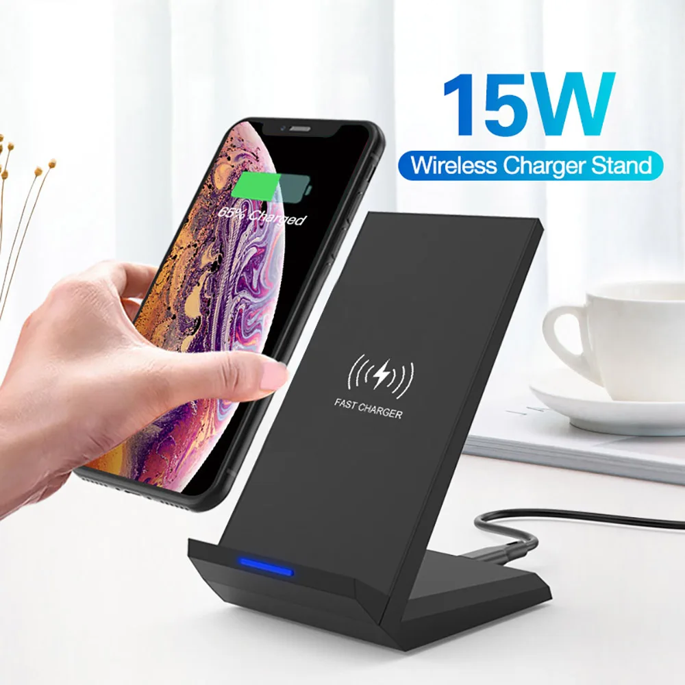 DCAE 15 Вт Qi Беспроводное зарядное устройство usb type C Быстрая зарядка для samsung Galaxy S10 S9 10 Вт Быстрая зарядка для iPhone 11 Pro XS Max XR X 8