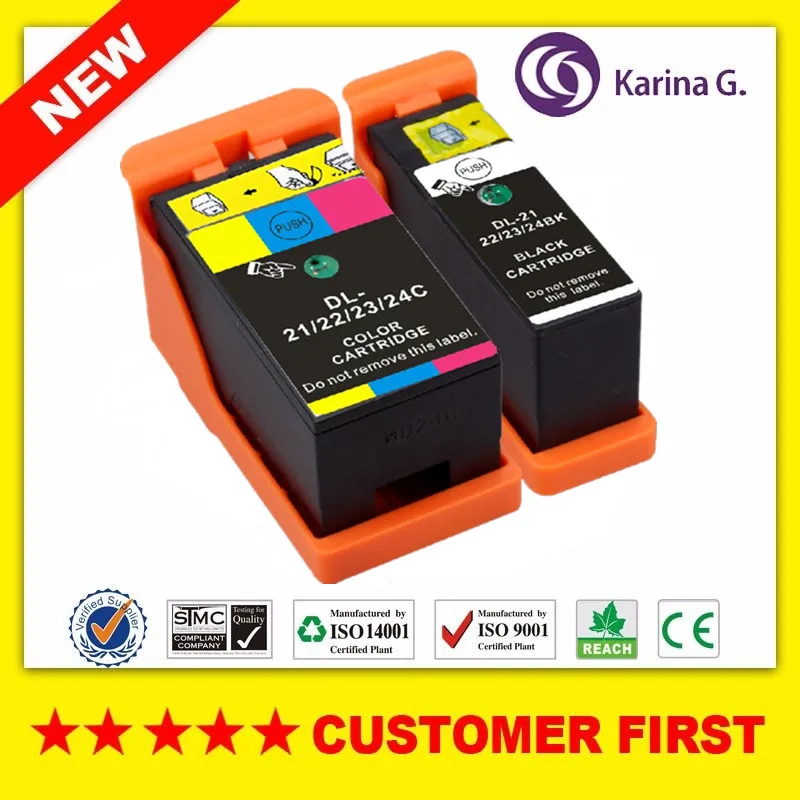 Compatible Ink Cartridge For Dell 21 Dell 21 22 23 24 Suit For Dell V313 V313w V515w P513w P713w