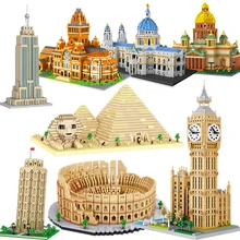 City Architecture Big Ben Paris New York Empire State Building Blocks Brick Tower Church University Model Construction Toys