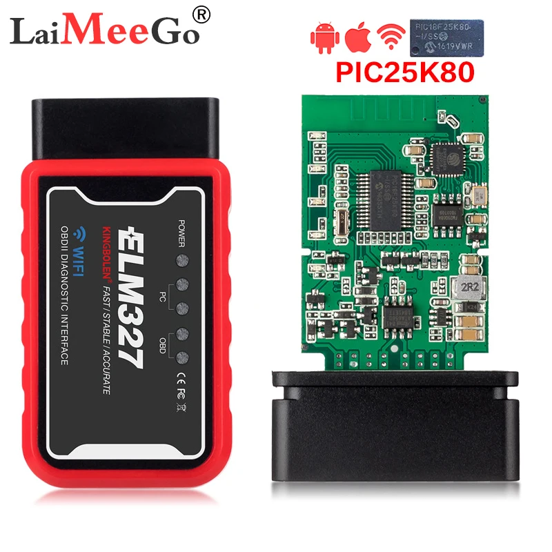 ELM327 WiFi Bluetooth V1.5 PIC18F25K80 чип OBDII диагностический инструмент IPhoneAndroidPC ELM 327 V 1,5 ICAR2 автоматический сканер считыватель кода