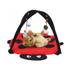 Кровать для питомца кота, Игровая палатка, игрушка, мягкая игровая кровать с шариком, подвесная кровать для кошки, одеяло, мебель для