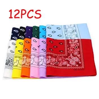 

Scarf Women Face Cover Washable Reuse Dozen Paisley Bandanas Multi Colored Set Cowboy Bandanna Head Scarf Double Sided Scarf