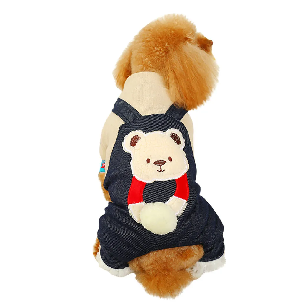 Одежда для собак милое теплое пальто с принтом медведя осенне-зимняя удобная одежда для кошек и собак на Рождество толстовки для маленьких средних собак#92940
