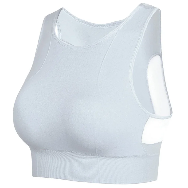 Женский бесшовный плотный спортивный бюстгалтер со съемными чашками, высокая поддержка, розовая одежда для йоги, бюстгальтер с вырезом сзади, спортивная одежда