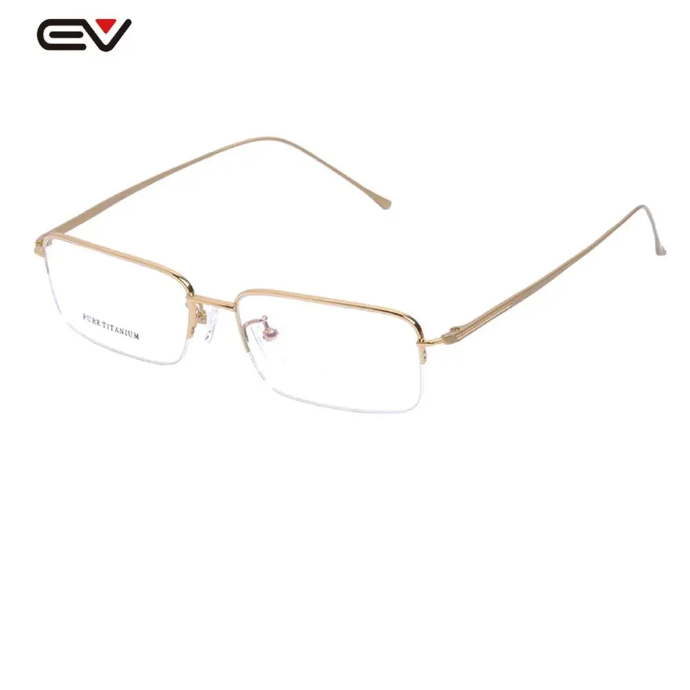 

Pure Titanium Half Rim Eyeglasses Men's Rectangle Ultra-light 13g Optical Frame W/case 55mm-17mm-144mm Business Eyeglasses