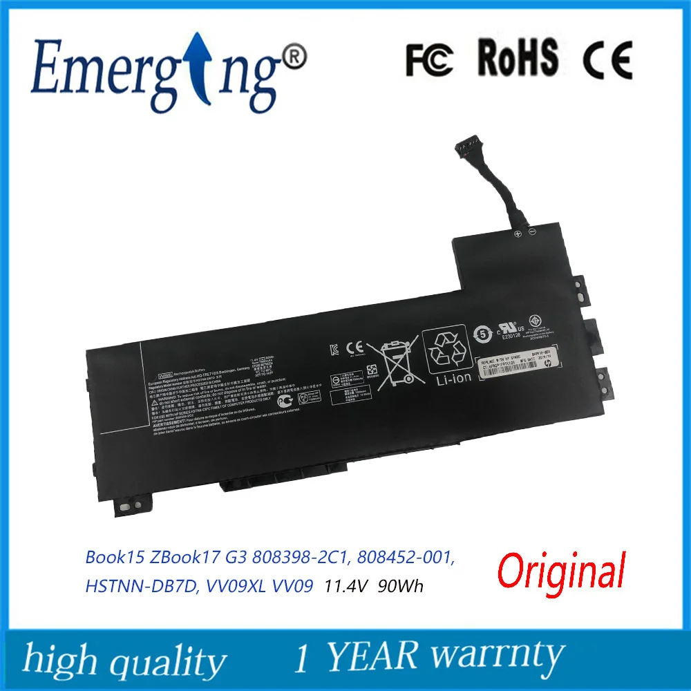 11 4 в 90 Втч Новый аккумулятор для ноутбука VV09XL HP ZBook15 ZBook17 G3 808398-2C1 808452-001 HSTNN-DB7D VV09 |
