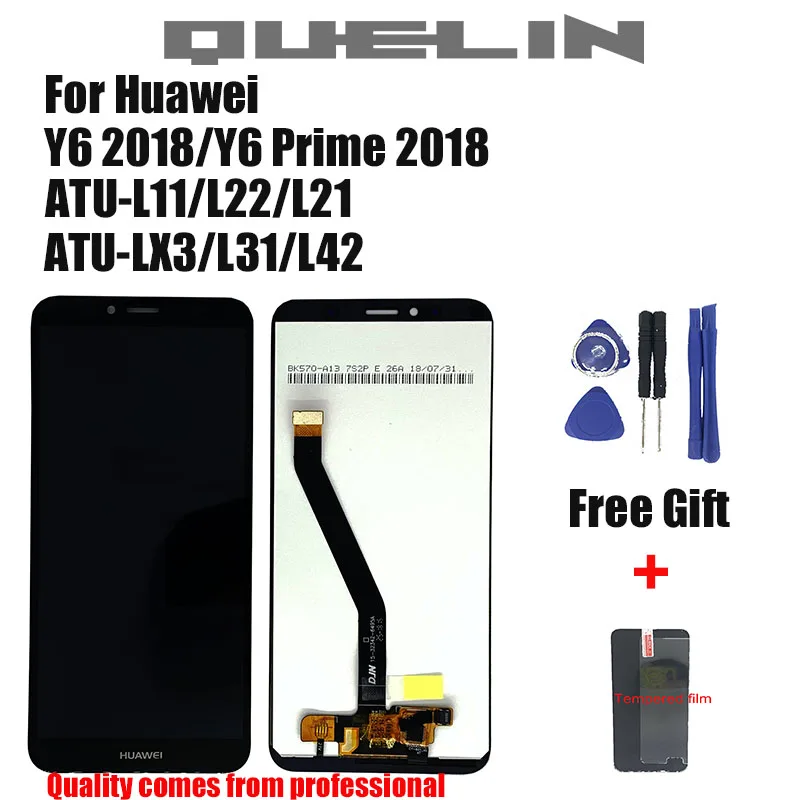 Для huawei Y6 2018 ЖК-дисплей сенсорный экран ATU L11 L21 L22 LX1 L31 L42 для Prime ЖК-экран с рамкой 5