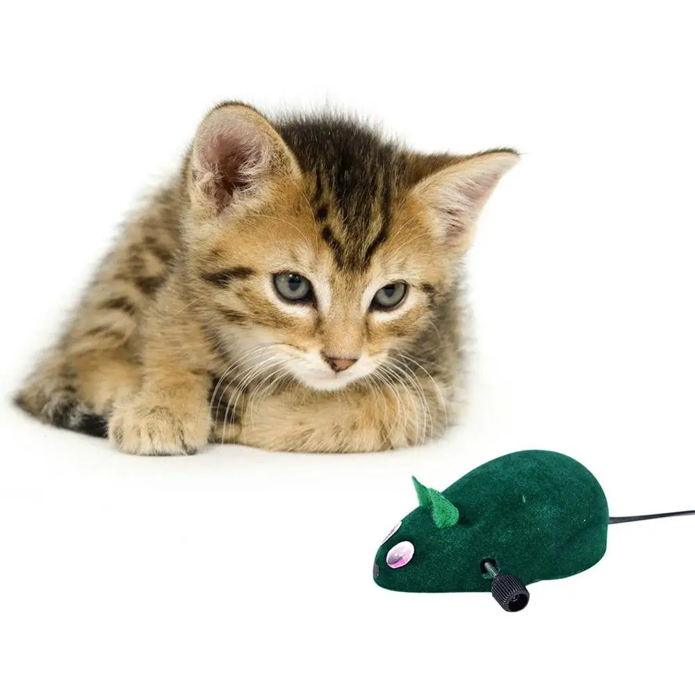 Wind Up Racing Mouse-реалистичные мыши для кошек, пушистая Интерактивная Беговая игрушка "мышь" подходит для домашних животных всех размеров