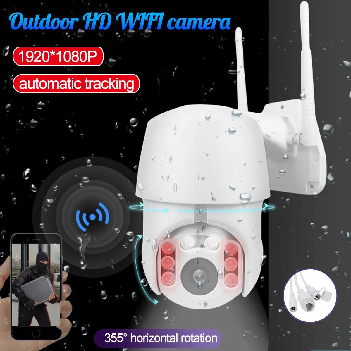

6 Infrared Lights 1080P Waterproof Wireless IP Camera Speed Dome CCTV Security Cameras Outdoor Two Way Audio P2P Camera