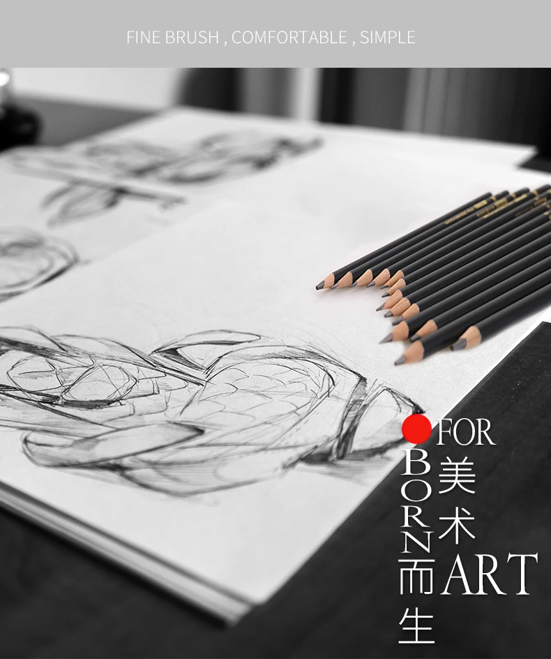 Conjunto de Lápis de Esboço Kit de Desenho de Carvão e Tubo de Madeira para Pintura Escola e Estudantes com 29 Profissional Peças 5 Cheap Lápis padrão
