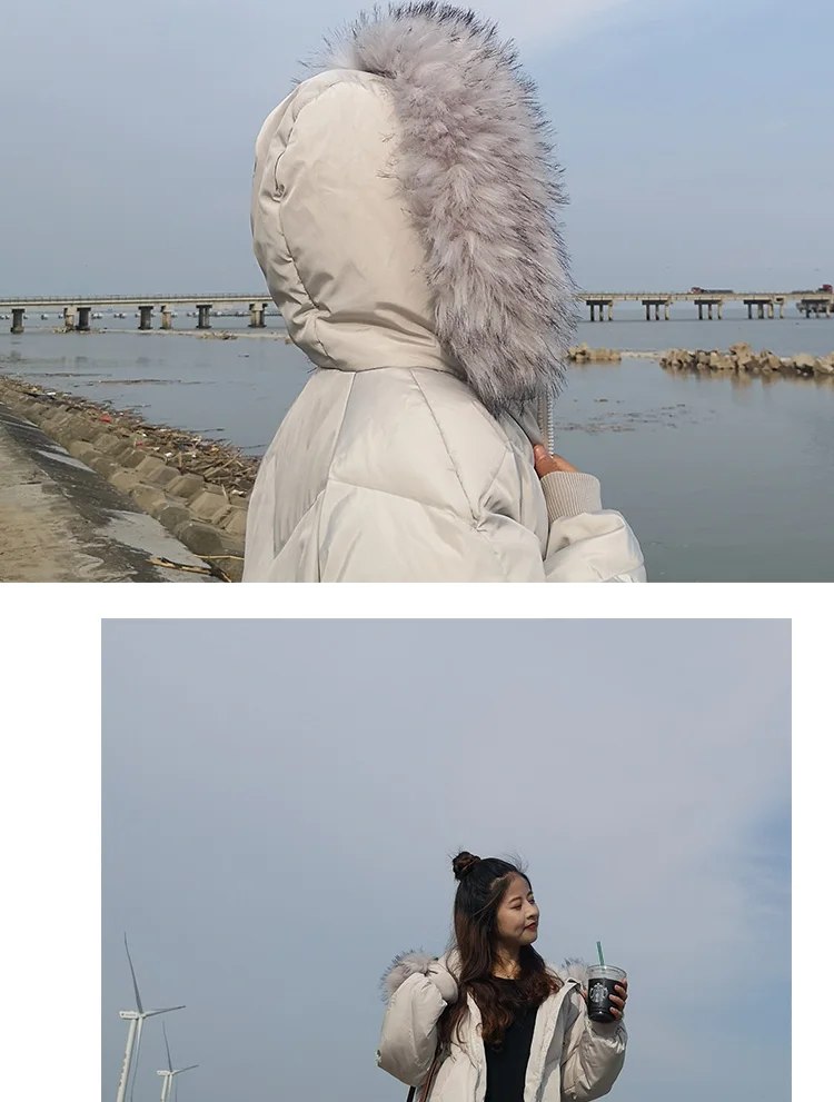 Tcyeek зимнее пальто женский белый пуховик на утином пуху Большая Меховая одежда с капюшоном теплая длинная Брендовая женская пуховая куртка Hiver 16808