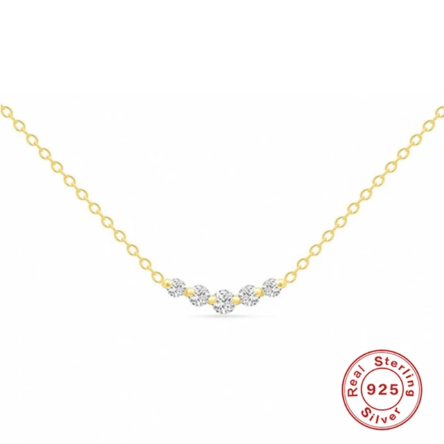 BOAKO Necklace 925 Sterling Silver Jewelry For Women 2020 Sequins Cadena Plata Fashion Jewelry Choker Crystal Gold/Silver #8.5 27