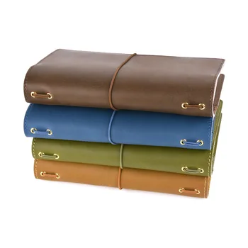 

Handbook Gift for Girlfriend Retro Journal Traveller Spiral Notebook Genuine Leather Passport Portable Size Diary Planner