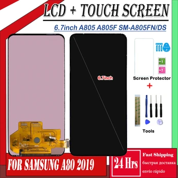 

6.7 TFT LCD For Samsung Galaxy A80 LCD SM-A805F SM-A805X A805N A805 A805F lcd Display Touch Digitizer Assembly Screen Protector