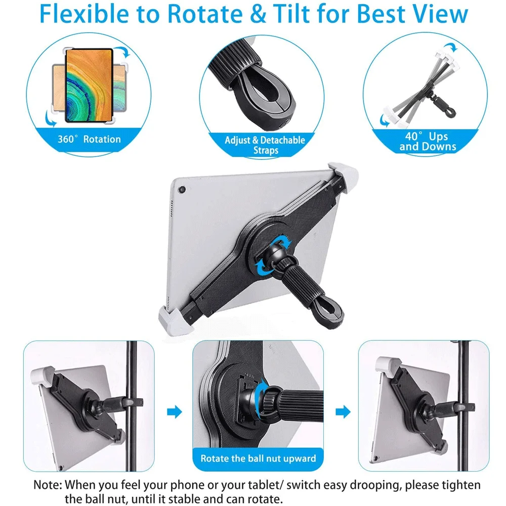 Flexible Tablet-Laufband-Ständerhalterung, In-Door-Spinning-Fahrrad mit Lenkerhalter für iPad 9,5–14,5 Zoll Tablet-PC-Halterung – Detail 4