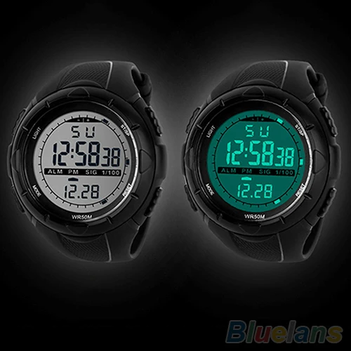 SKMEI 1025 модные спортивные часы Мужские часы с будильником ударопрочный светодиодный водонепроницаемый цифровой часы с подсветкой 3 цвета