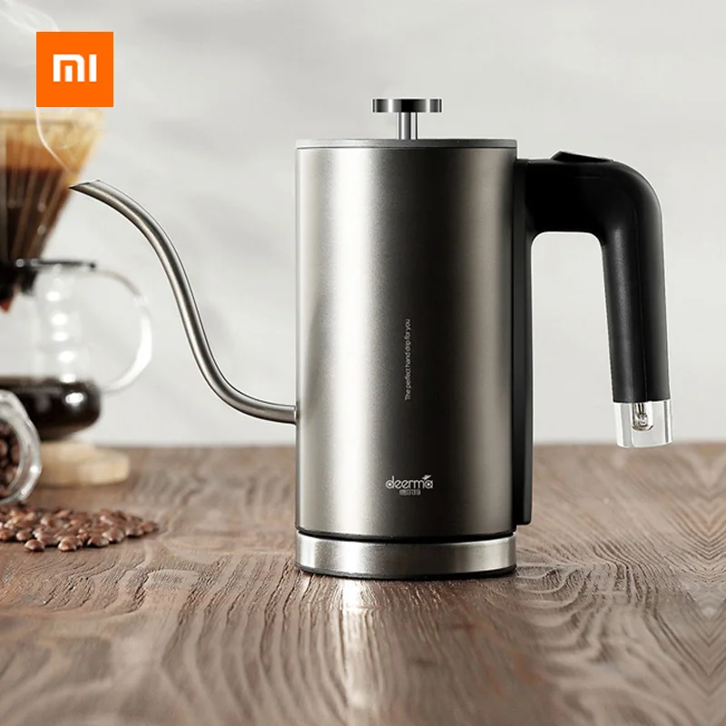 

Xiaomi Deerma Electric Hand Pot 8mm Gooseneck Mouth LED Heating Lamp Brewed Coffee Hot Water Bottle 304 Stainless Steel