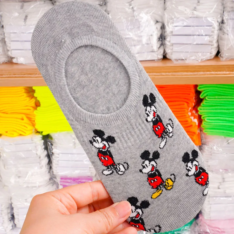 Носки с героями мультфильмов для мальчиков и девочек «Дисней» хлопковые носки с Микки Маусом носки для пар для мужчин и женщин - Цвет: Girl-Color2