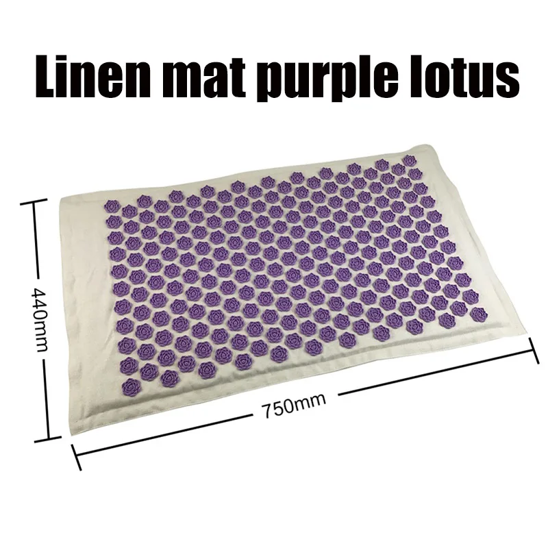 74*44 см Лотос Спайк Акупрессура Массажный коврик натуральный органический лен хлопок подушка Релаксация снимает стресс напряжение тело йога коврик - Цвет: Linen mat 5
