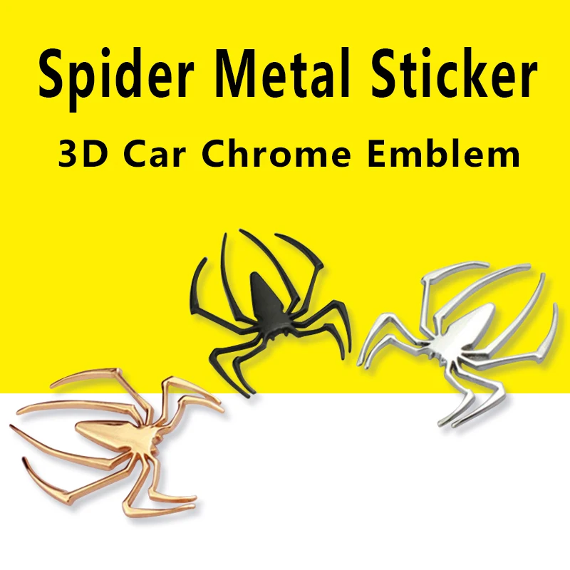 

Car Sticker Metal 3D Spider Computer Personalized Stickers