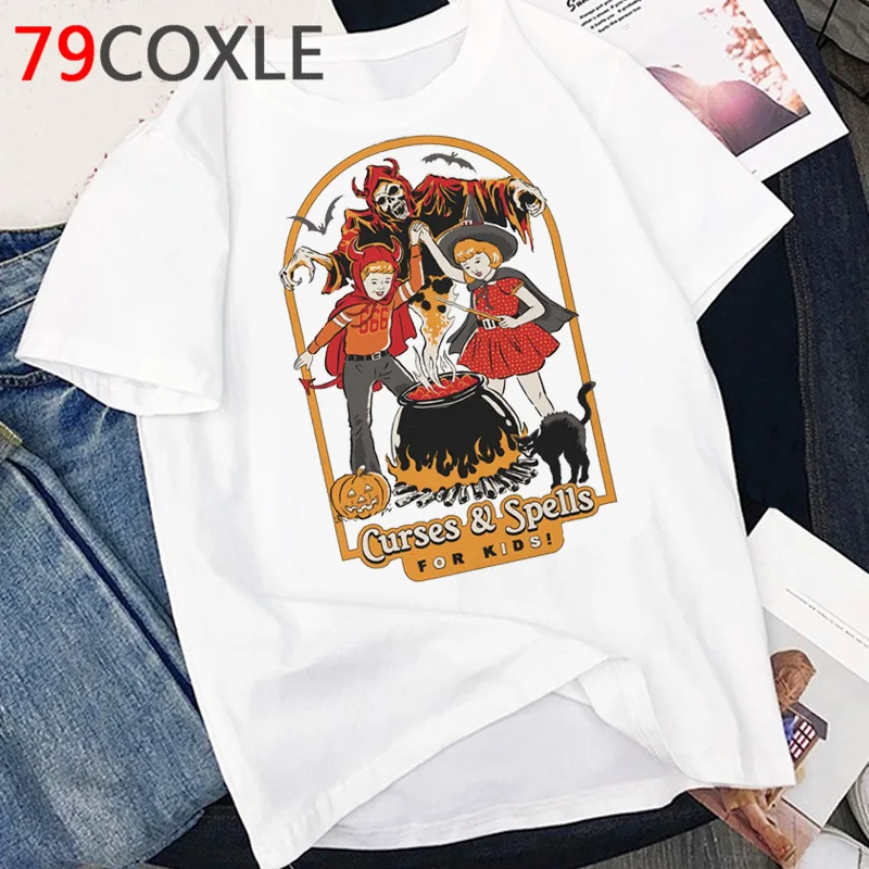 Satan Horror T Shirt Women Demon Death Scary Devil Funny T-shirt Satanism  Alien Grim Reaper Satanist Graphic T Shirts Female