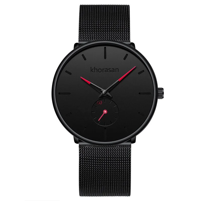 Minimalist Thin Mesh Steel Watch For Men Full Stainless Steel Band Light Watches Clocks Relogio Masculino Reloj Montre Hombre 